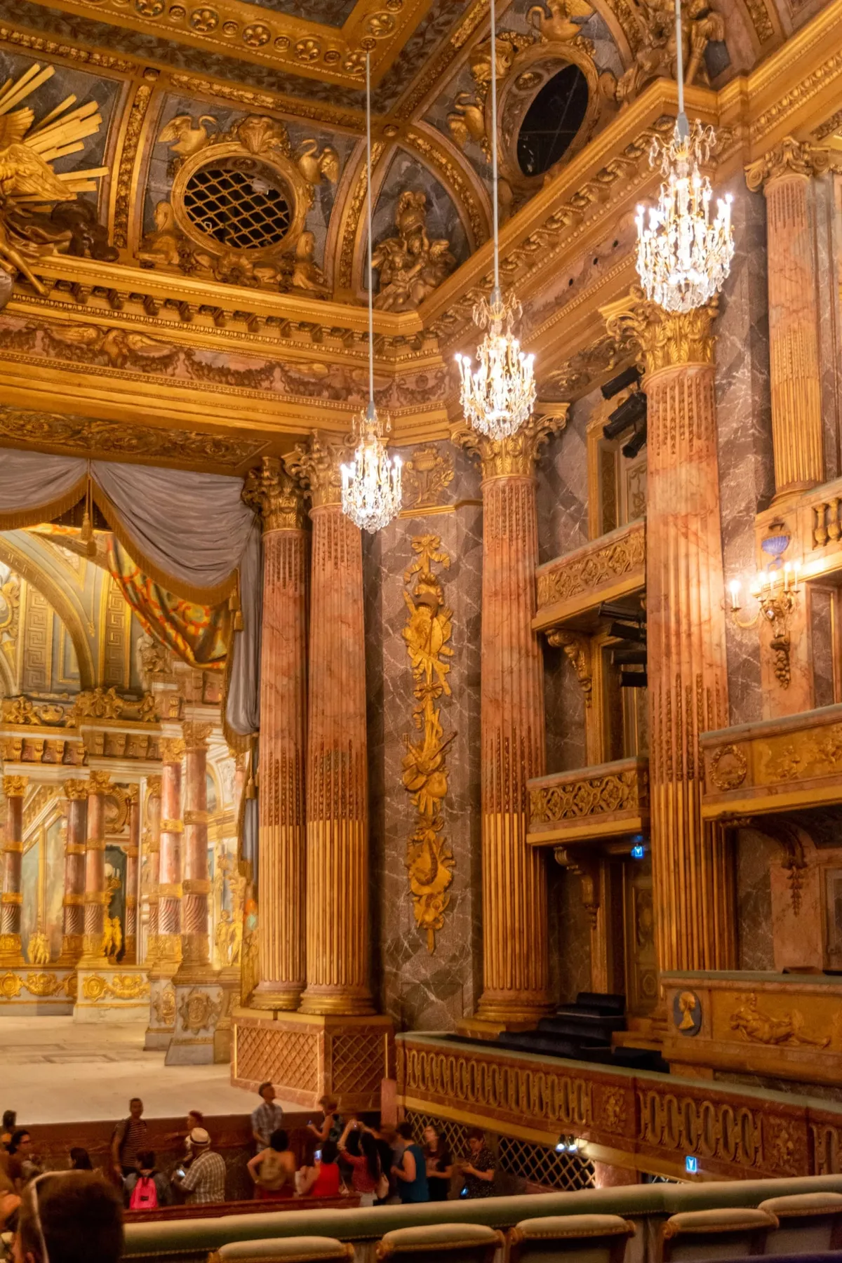Palace of Versailles wedding venue the Royal Opera boxes and chandeliers