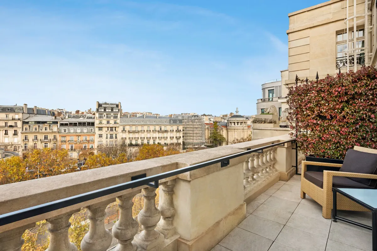 Shangri-La Paris wedding accommodation the terrace of a Terrace Room