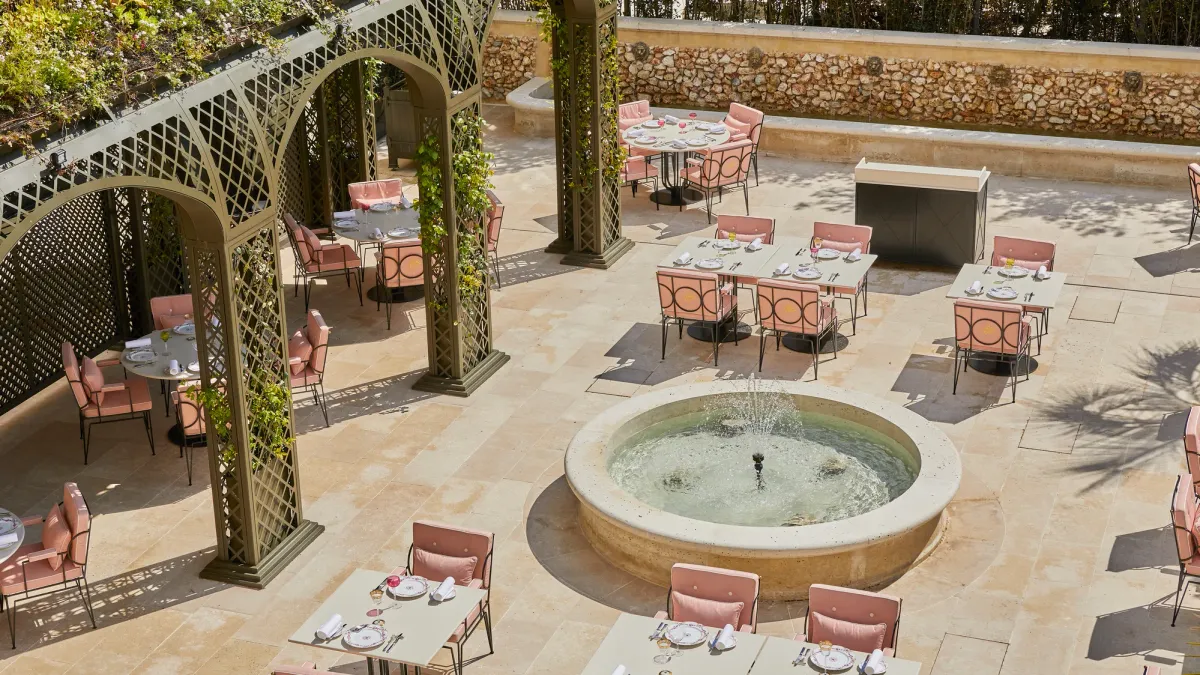 Airelles Chateau de Versailles Grand Controle wedding outdoor terrace