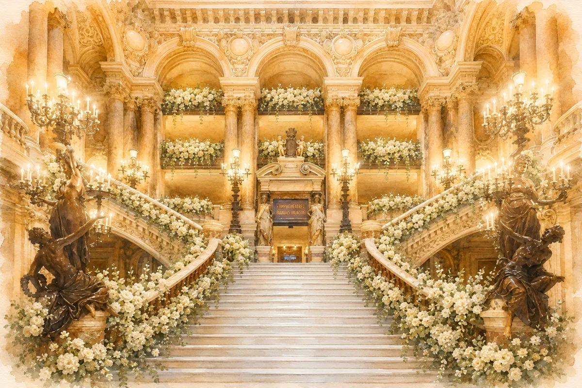 Opera Garnier wedding ceremony on the Grand Staircase