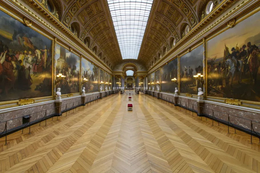 Palace of Versailles wedding venue the Gallery of Battles paintings