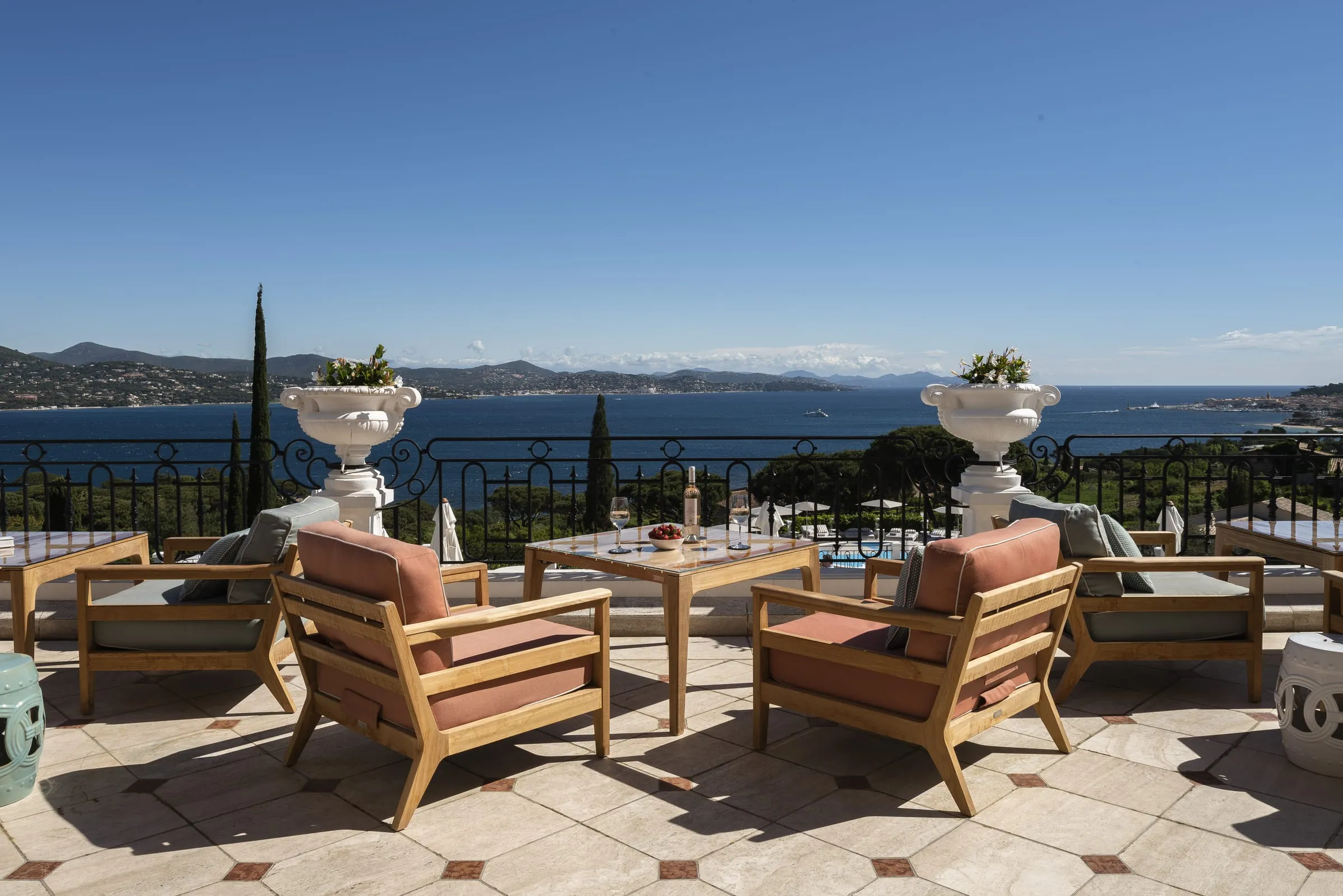Villa Belrose wedding cocktail terrace over the bay