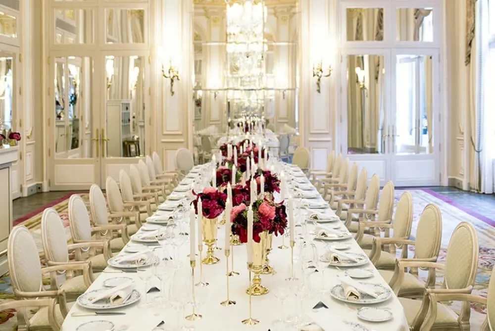 Ritz Paris wedding candlelit table in the Salon Louis XV