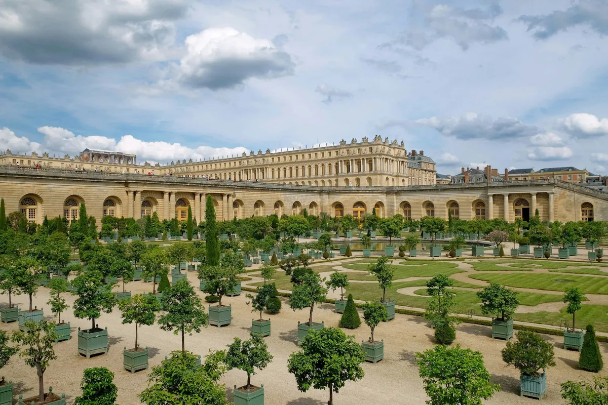 Palace of Versailles wedding venue the Orangery arcades and orange trees
