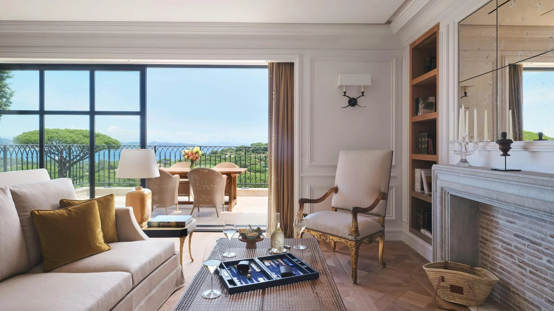 Belvedere Suite salon at Chateau de la Messardiere