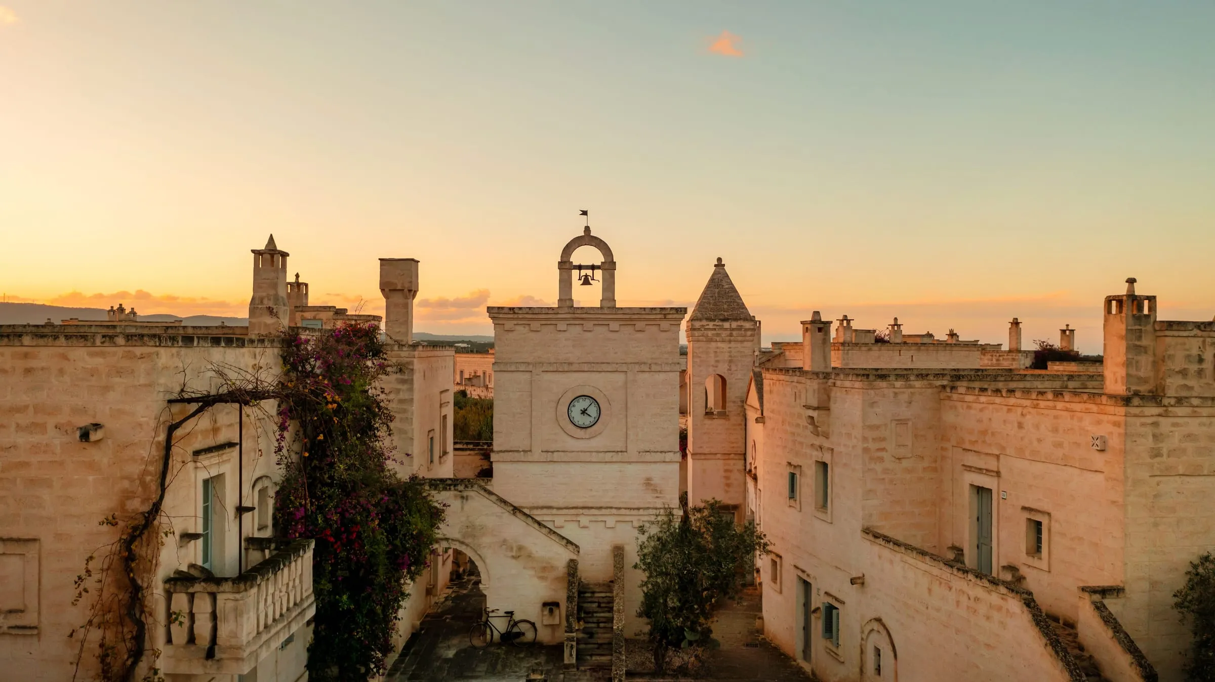 Borgo Egnazia wedding ceremony square and clock tower