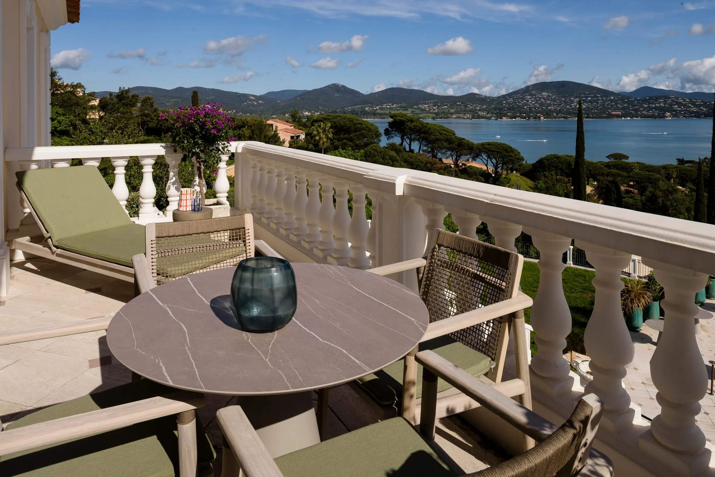 Villa Belrose wedding accommodation suite terrace over the bay