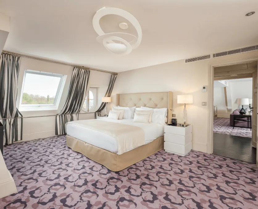 Waldorf Astoria Trianon Palace bedroom for a Versailles wedding