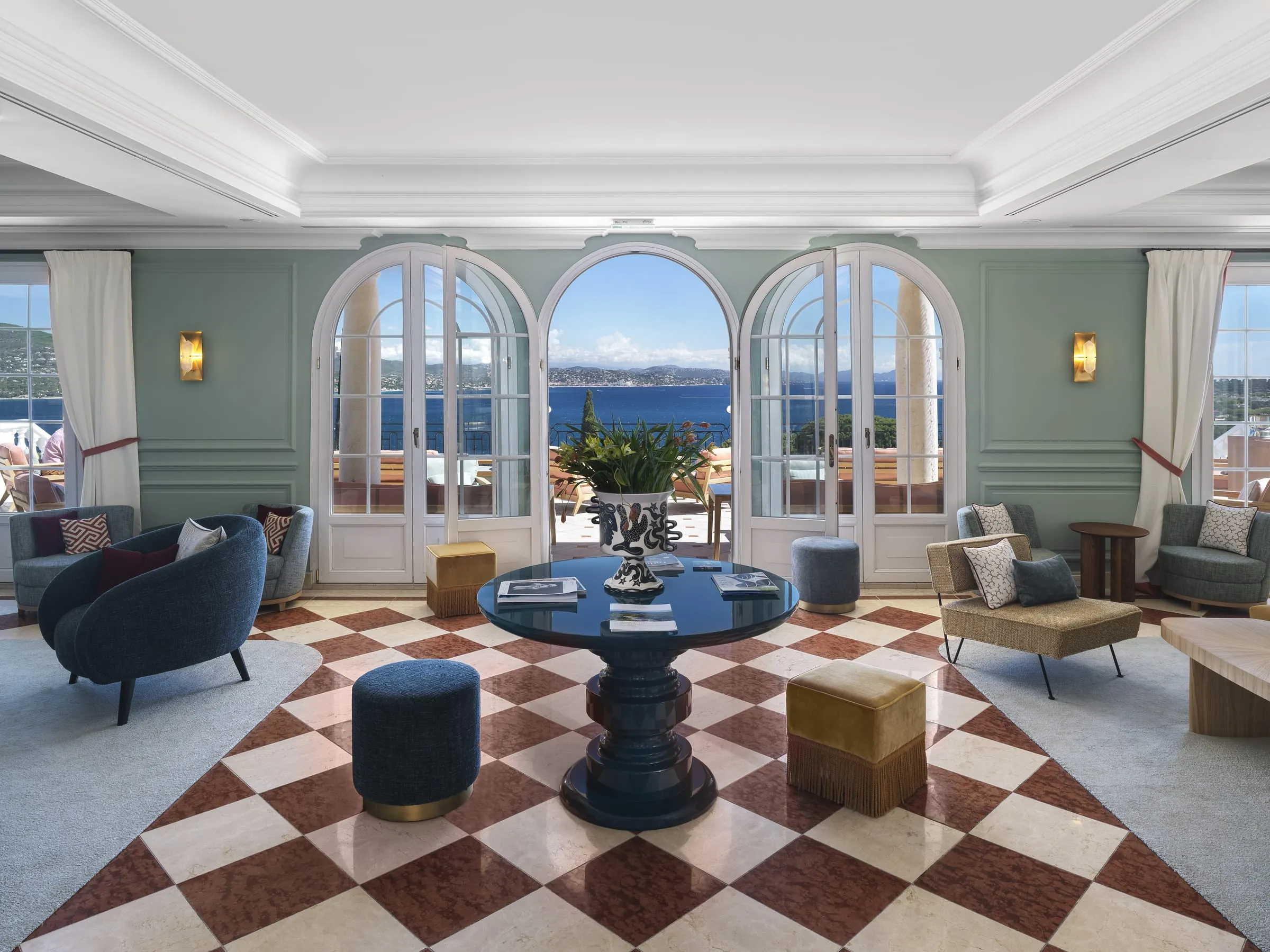 Villa Belrose wedding venue lobby with sea view