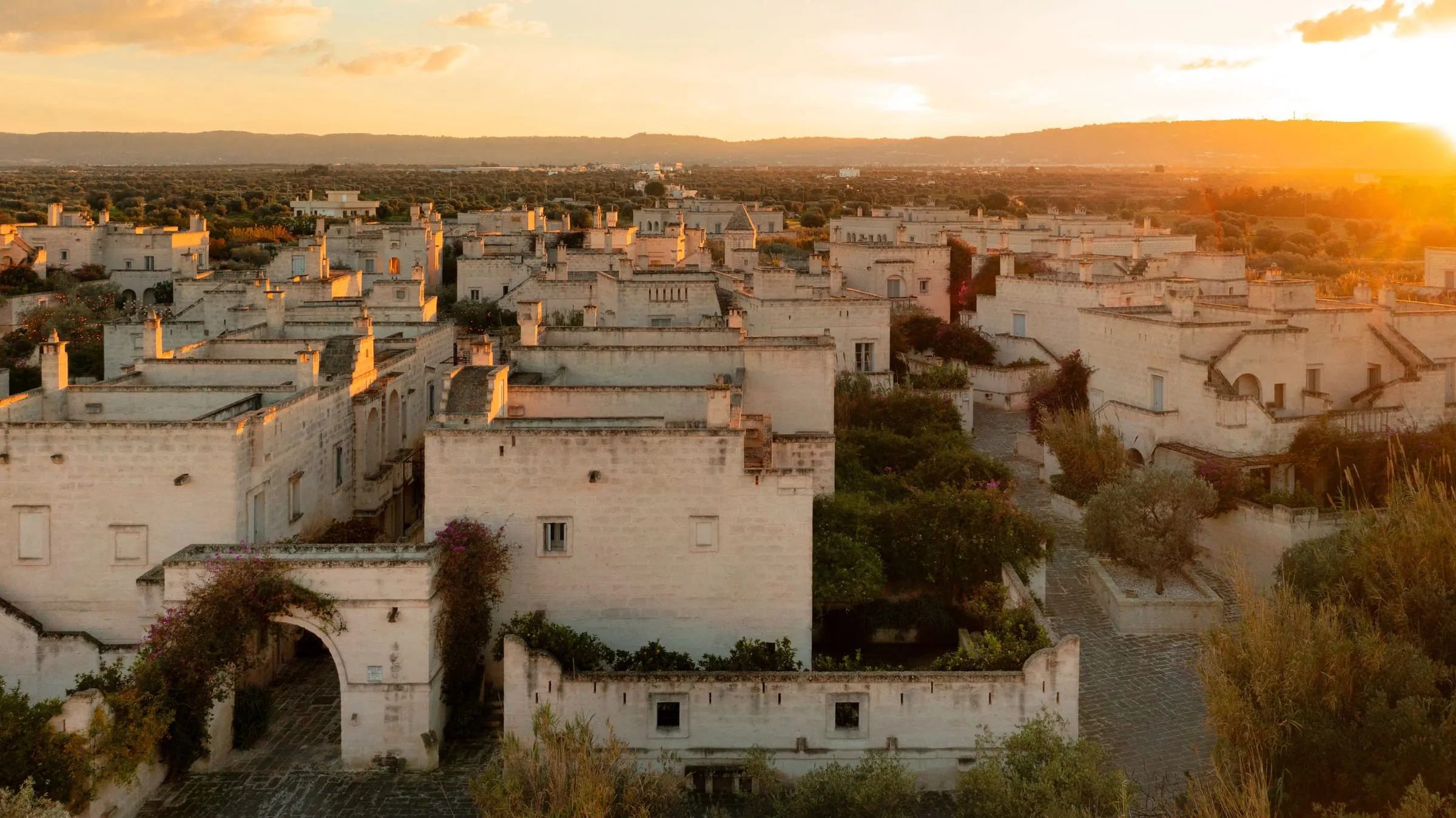 Borgo Egnazia wedding venue at sunset