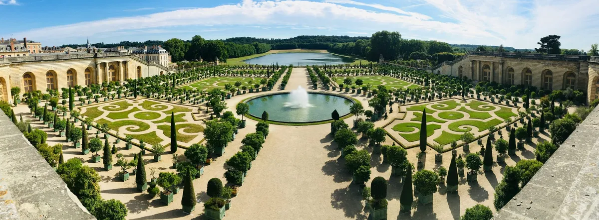 Palace of Versailles wedding venue the Orangery parterre and its fountain