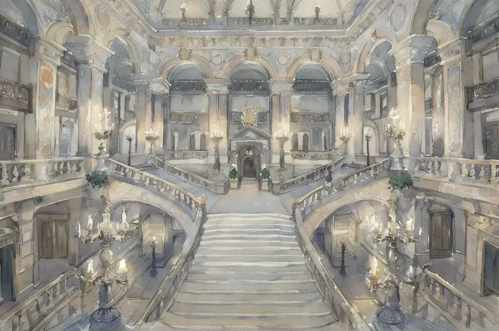 Palais Garnier wedding staircase in white marble