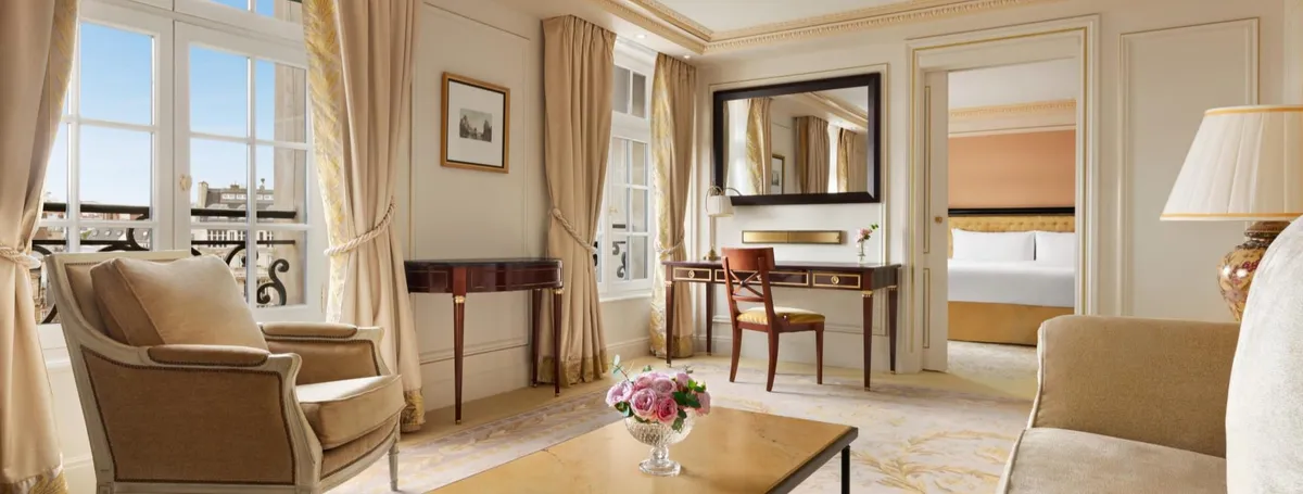 Shangri-La Paris wedding accommodation a Deluxe Suite sitting room