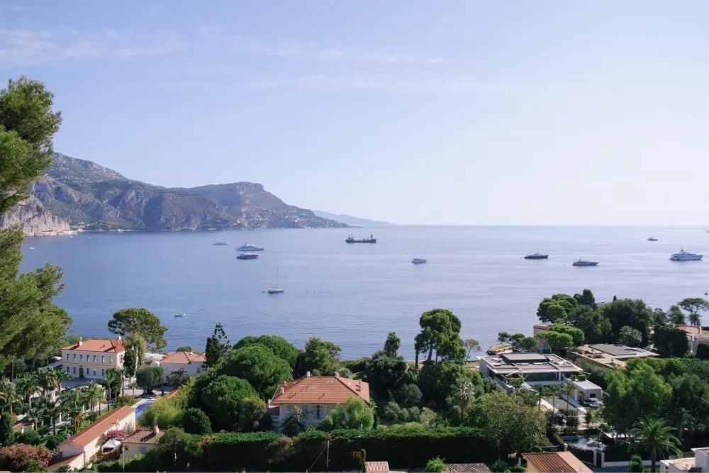 Villa Ephrussi de Rothschild wedding view over Beaulieu bay