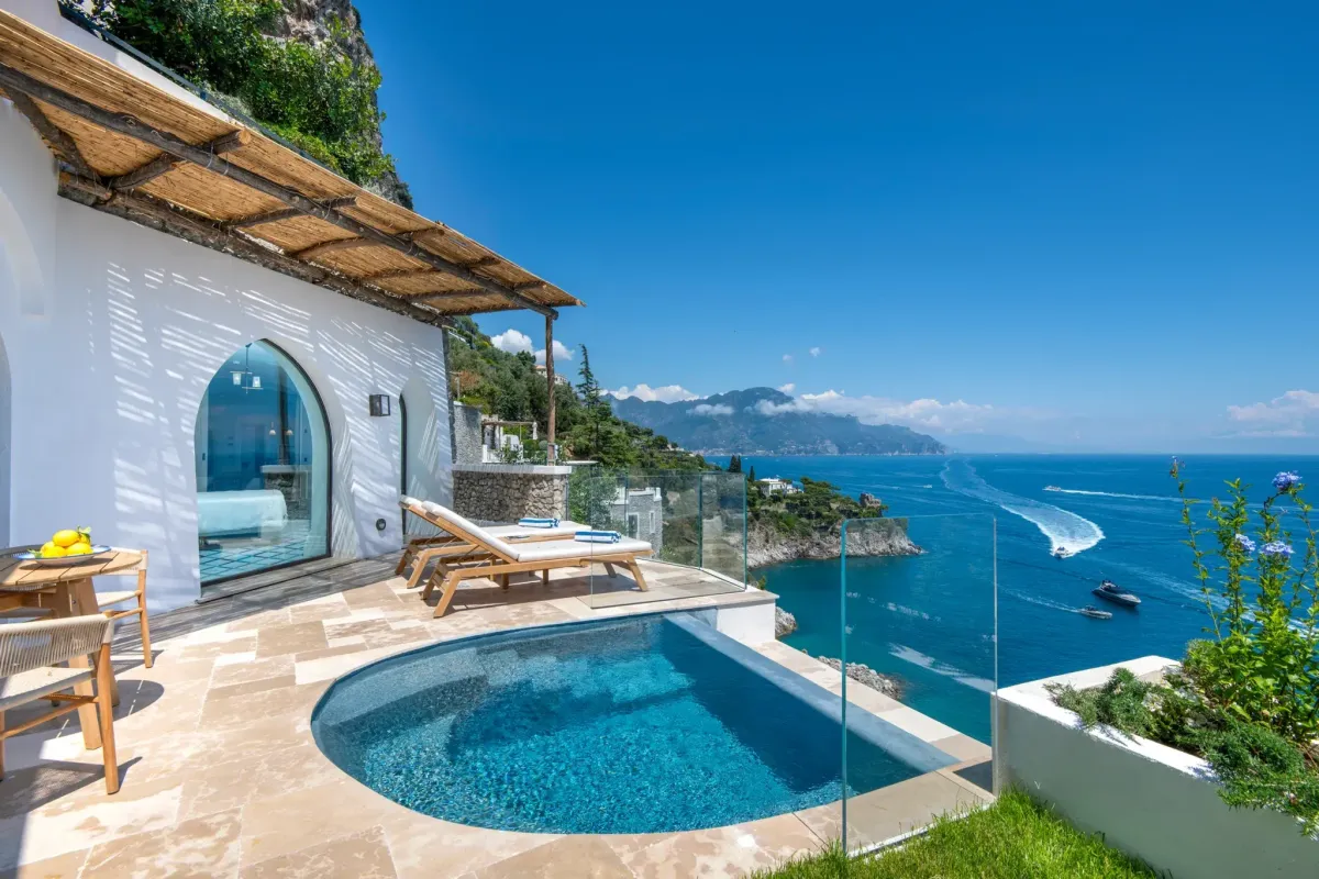 borgo santandrea pool suite wedding