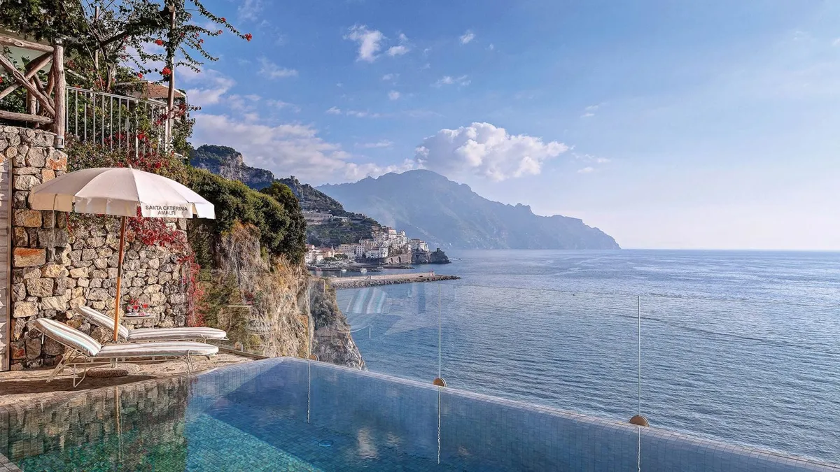 hotel santa caterina infinity pool wedding