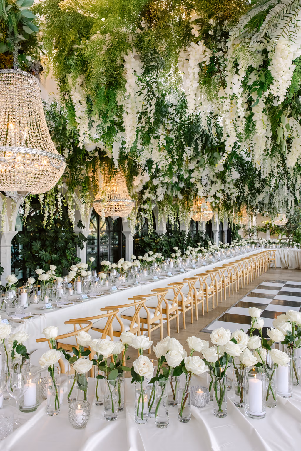 The same room photographed on the day, the table laid and the candles lit.