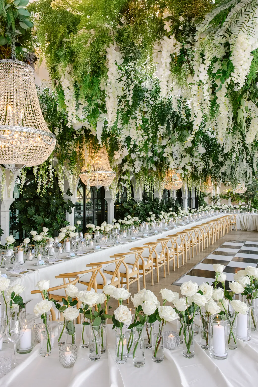 The same room photographed on the day, the table laid and the candles lit.